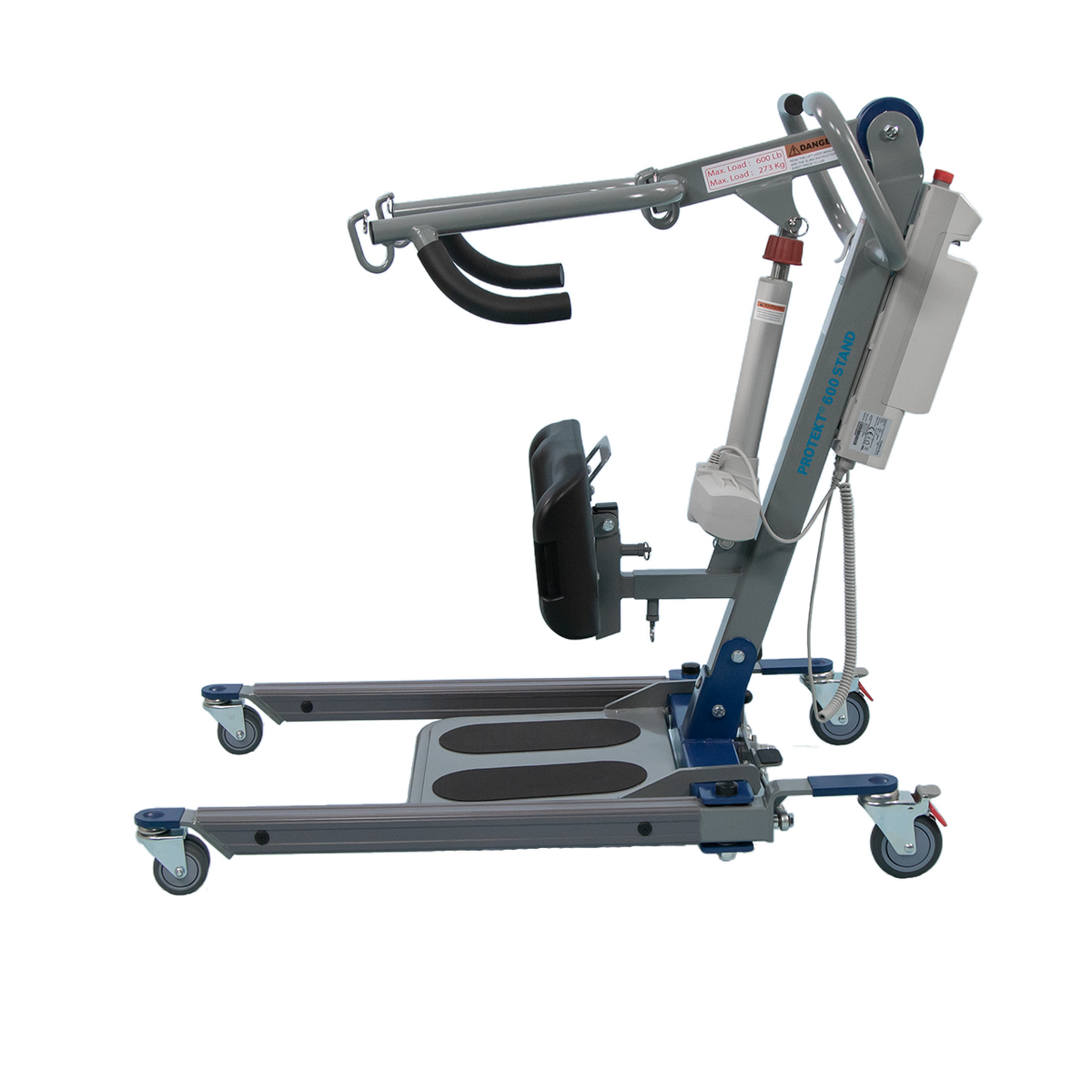 Protekt 600 Stand sit-to-stand lift base and caster detail